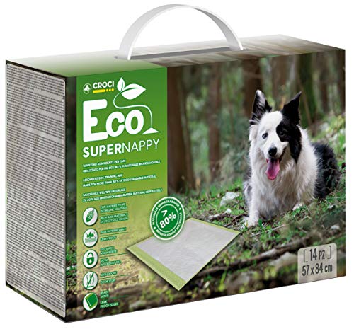 Croci Super Nappy Eco Saugmatte für Hunde, 84 x 57 cm, 14 Fußmatten – 1000 g von Croci