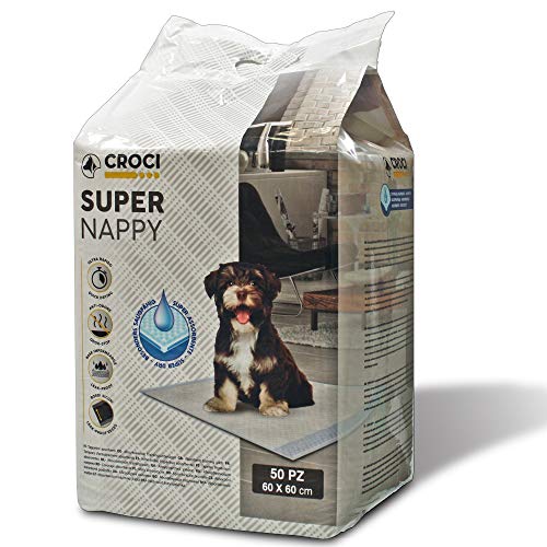 Croci Super Nappy – Hygienematten für Hunde 60 x 60 cm, 50 Stück – Unterlagen für Hunde und Haustiere, für Hunde- und Katzenurin, extrem saugfähig, zum Einmalgebrauch, reißfest und geruchshemmend Croci Super Nappy – Hygienematten für Hunde 60 x 60 cm, 50 Stück – Unterlagen für Hunde und Haustiere, für Hunde- und Katzenurin, extrem saugfähig, zum Einmalgebrauch, reißfest und geruchshemmend von Croci