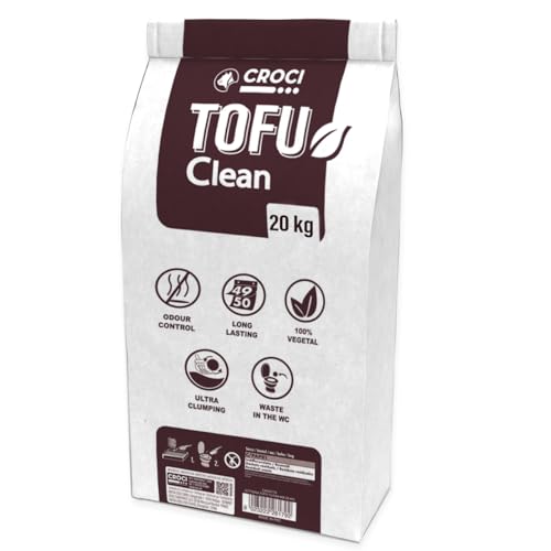 Croci Tofu Clean Katzenstreu, klumpend, biologisch abbaubar, 100% pflanzlich, geruchshemmend, langlebig, preiswert von Croci
