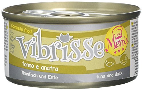 Croci Vibrisse Katzenfutter Nassfutter Thunfisch und Ente - Alleinfutter mit Eisen, Vitaminen und Mineralsalzen, 24 Dosen à 70 g Croci Vibrisse Katzenfutter Nassfutter Thunfisch und Ente - Alleinfutter mit Eisen, Vitaminen und Mineralsalzen, 24 Dosen à 70 g von Croci
