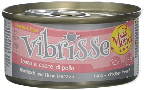 Croci Vibrisse Katzenfutter Nassfutter Thunfisch und Hühnerherz, Alleinfutter mit Eisen, Vitaminen und Mineralsalzen, 24 Dosen à 70 g Croci Vibrisse Katzenfutter Nassfutter Thunfisch und Hühnerherz, Alleinfutter mit Eisen, Vitaminen und Mineralsalzen, 24 Dosen à 70 g von Croci