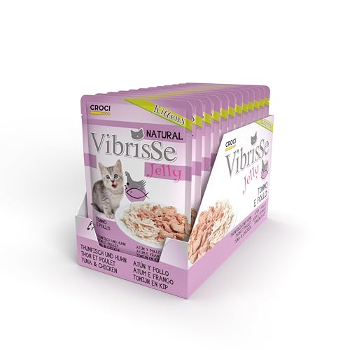 Croci Vibrisse Katzenfutter in Gelee, Thunfisch und Huhn, leicht gedämpft, 18 x 70 g Beutel Croci Vibrisse Katzenfutter in Gelee, Thunfisch und Huhn, leicht gedämpft, 18 x 70 g Beutel von Croci