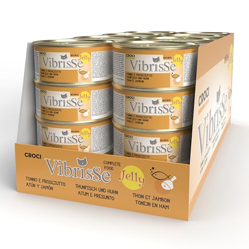 Croci Vibrisse Katzenfutter in Gelee mit Thunfisch und Huhnschinken, leckeres Geleefutter, 24 Dosen à 70 g Croci Vibrisse Katzenfutter in Gelee mit Thunfisch und Huhnschinken, leckeres Geleefutter, 24 Dosen à 70 g von Croci