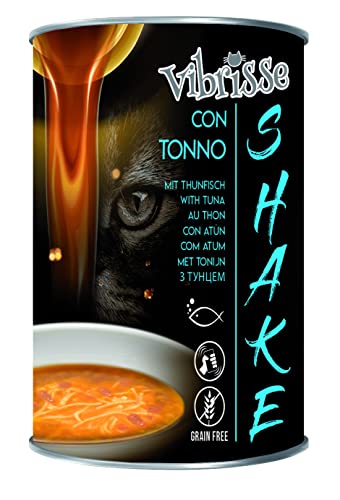 Croci Vibrisse Shake - Katzen Nassfutter mit Thunfisch, Feuchtigkeitsspendendes Ergänzungsfutter für Katzen, 12x 135gr, 1620 ml von Croci