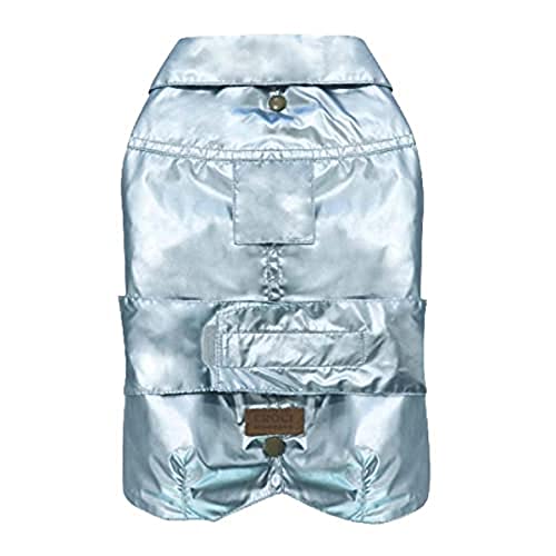 Croci Wasserdichter Mantel für Hunde Montreal, Rückengröße 30 cm, Fleecefutter, verstellbar mit Gummizug und Loch für Leine und Geschirr, schillernde Perlenfarbe von Croci