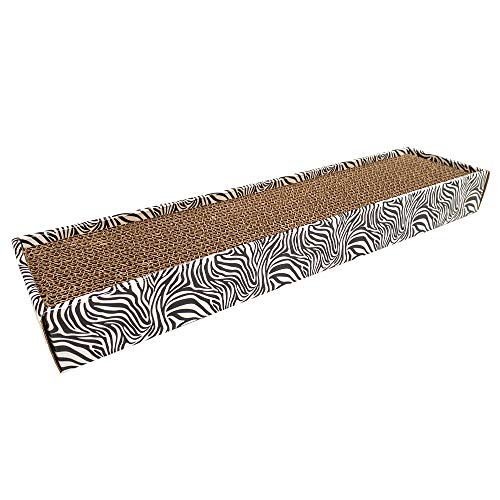 Croci Zebra - Kratzbaum aus Pappe für Katzen, rechteckig mit 2 Wendeschichten, rutschfesten Füßen, inklusive Katzenminzenbeutel, 48x12,5x5 cm Croci Zebra - Kratzbaum aus Pappe für Katzen, rechteckig mit 2 Wendeschichten, rutschfesten Füßen, inklusive Katzenminzenbeutel, 48x12,5x5 cm von Croci