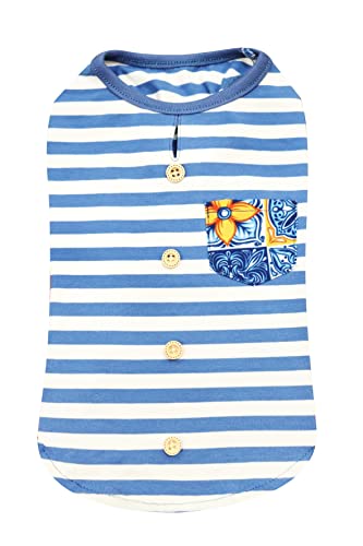 Croci t-Shirt Hond top maioliche gestreept Blauw/wit 30 cm von Croci