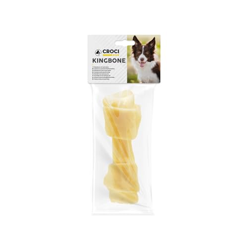 King Bone Crosses – weiße Knochen zum Kauen, Kau-Belohnung für Hunde aus natürlichem Rindsleder, Zahnstange für die Zahnreinigung, 12,5 cm – 40 g von Croci