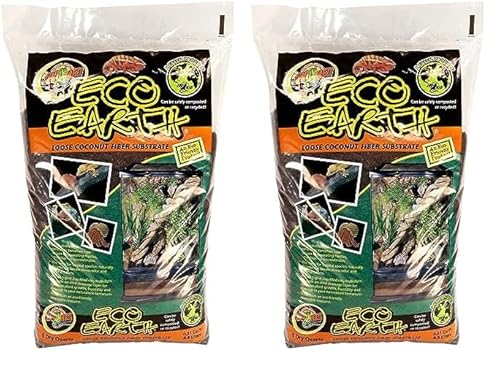 Croci Zoo Med Eco Earth 8,8L Kokosnuss-Bodensubstrat - Naturterrarium für Reptilien, Amphibien und Wirbellose (Packung mit 2, 8.8 Liter) von Croci