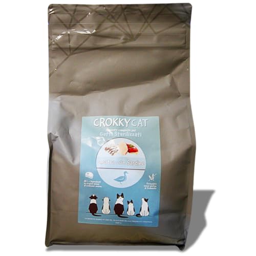 Crokky Cat Alleinfuttermittel für sterilisierte Katzen, Ente mit Sardinen. Für die Gesundheit der Urinärbehandlung und zur Verringerung von Pelobällen. Inhaltsstoffe ursprünglich für den menschlichen Crokky Cat Alleinfuttermittel für sterilisierte Katzen, Ente mit Sardinen. Für die Gesundheit der Urinärbehandlung und zur Verringerung von Pelobällen. Inhaltsstoffe ursprünglich für den menschlichen von Crokky