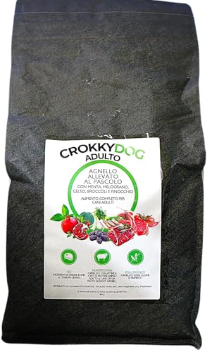 Crokky Dog Hundefutter für ausgewachsene Hunde, Weide-Lamm – Zutaten für den menschlichen Verzehr geeignet – einzige Proteinquelle – Formel ohne Weizengluten – 2 kg von Crokky