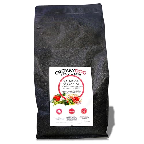 Crokky Dog Hundefutter für ausgewachsene Hunde, schottischer Lachs, für den menschlichen Verzehr geeignete Inhaltsstoffe, einzige Proteinquelle, glutenfreie Formel aus Weizen, 2 kg von Crokky