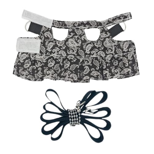 Croovepi Eichhörnchen-Geschirrweste, bequemer Traktionsgurt für Rennmäuse mit Blumenmuster, modisch, weich, für Kleintiere, für Frettchen, Eichhörnchen von Croovepi