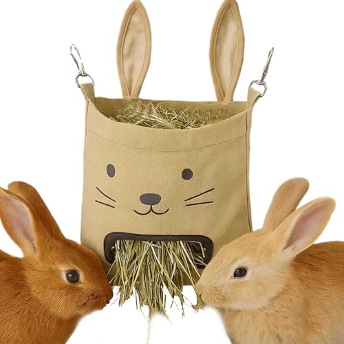 Croovepi Heu-Futterstation für Heu, zum Aufhängen, Spendertasche, Aufbewahrungshalter für kleine Haustiere, Tiere, Chinchillas, Hamster, Hasenkäfig-Zubehör von Croovepi