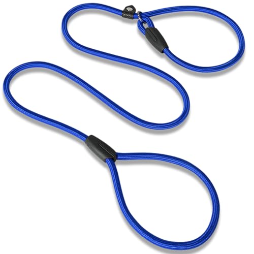 Figure 8 Anti Pull Leine Halfter Hundeleine Starke Rutsch Hundeleine Heavy Duty Nylon Hundetraining Langlebig 120cm Lang Verstellbare Haustierleine für Kleine Mittlere Hunde (Blau) von Crrynuo