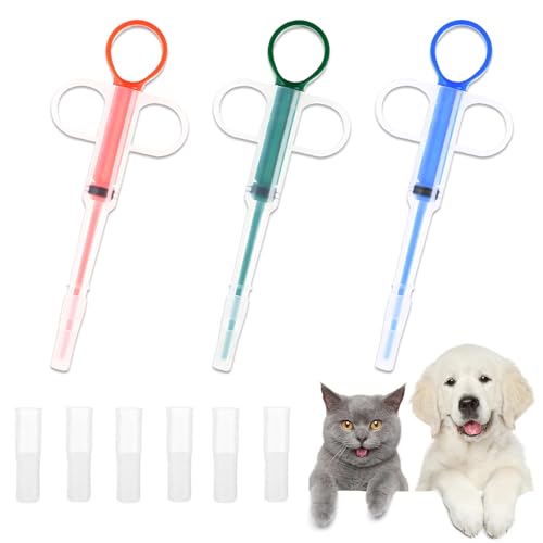 Haustier-Pillenspritze mit Druckknopf, 3 Stück, Spender für Medizin, Futterspender für Hunde und Katzen, weiche Spitze, Tablettenspritze, Drücker, Tier-Silikon, Fütterungszubehör für Kleintiere Haustier-Pillenspritze mit Druckknopf, 3 Stück, Spender für Medizin, Futterspender für Hunde und Katzen, weiche Spitze, Tablettenspritze, Drücker, Tier-Silikon, Fütterungszubehör für Kleintiere von Crrynuo