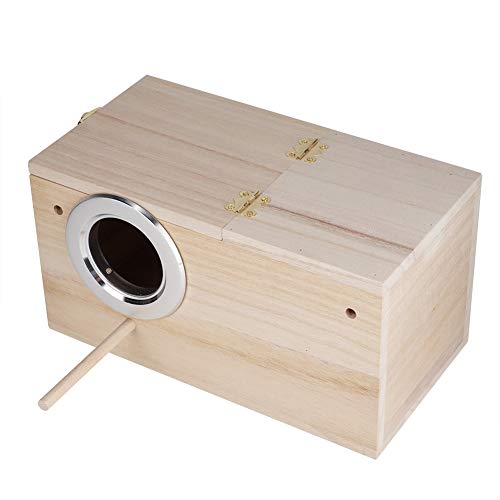 Cryfokt Vogelzuchtbox, 9,6 X 5,1 X 5,1 Zoll Vogelnest, Holzhaus aus Holz für Wellensittiche für Papageien (Linke Öffnung) von Cryfokt