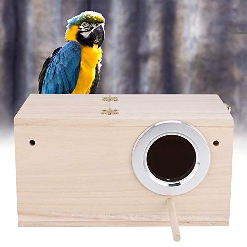 Cryfokt Vogelzuchtbox, 9,6 X 5,1 X 5,1 Zoll Vogelnest, Holzhaus aus Holz für Wellensittiche für Papageien (Rechte Öffnung) von Cryfokt