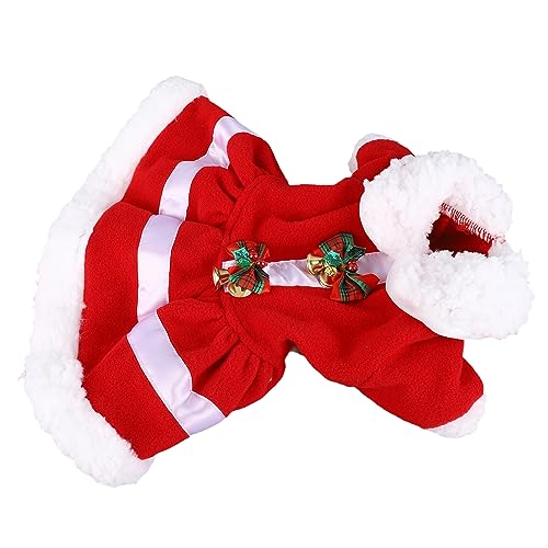 Cryfokt Weihnachtskleid für Hunde, Partykleid für Hunde, Weiches Puppenhalsband mit Glöckchen für Party (XL) von Cryfokt