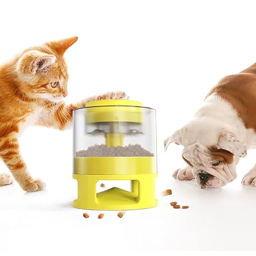 Futterspender für Hunde, Spielzeug mit Knopf, Futterspender für Hunde, für langsames Füttern, lustiges Füttern, Haustierspielzeug, Futterspender (gelb) von Crysdaralovebi