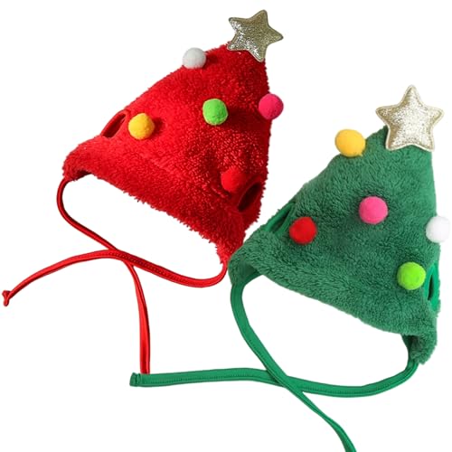 2pcs Hund Kostüm lustige Weihnachtshundhut mit niedlicher Pompom weicher Haustierhut für Haustiere 14 kg von Csafyrt