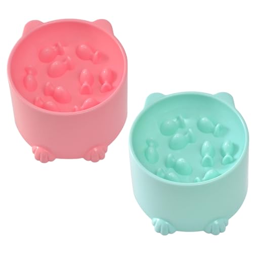 2pcs Slow Feeder Cat Bowl Antichoking Safe Plastik Erhöhte Katze langsame Futterschale für trockene und feuchte Lebensmittel 5x3, 4 Zoll 2pcs Slow Feeder Cat Bowl Antichoking Safe Plastik Erhöhte Katze langsame Futterschale für trockene und feuchte Lebensmittel 5x3, 4 Zoll von Csafyrt