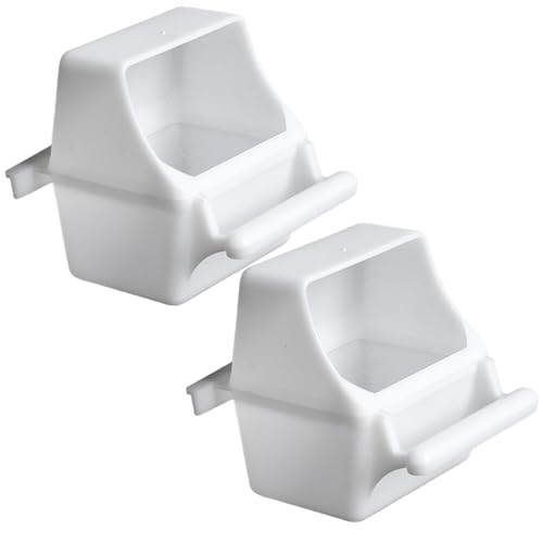 2pcs Vogelkäfig -Feeder 3x2x3.5 spritzsicherer weißer Kunststoffvogelfutterhäusch 2pcs Vogelkäfig -Feeder 3x2x3.5 spritzsicherer weißer Kunststoffvogelfutterhäusch von Csafyrt