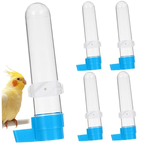 Csafyrt 5pcs Vogelwasserspender 120 ml Vogelwasserspender Automatischer transparenter Vogelkäfig -Wasserspender mit blauem Trinkort von Csafyrt