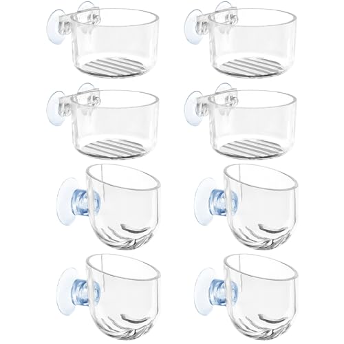 8pcs Fischfuttermittel, transparente Acryl -Garnelenfuttermittel mit Saugnäpfe, einfache Installation von Aquariumpflanzenhalter, Aquarium Halten von Csafyrt