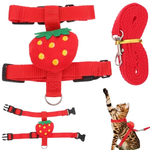 Cartoon Bunny -Geschirr und Leine, weiche Polyester verstellbare Kaninchenkatze Hundegurt und Leine für kleine Haustiere im Freien Spaziergänge Abenteuer von Csafyrt