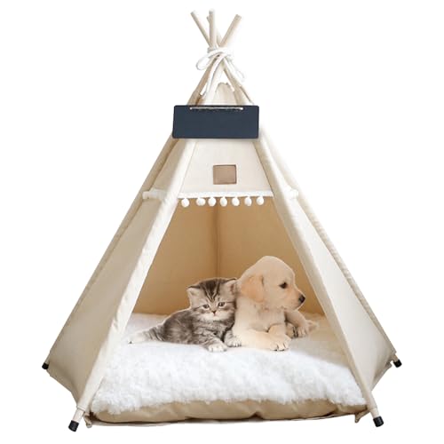 Csafyrt Cat Teepee, 20 Zoll Tipe tragbares Haustier Tipee Zelte mit Kissen und kleine Tafel hohe, waschbare Hundehaus 7 kg m Csafyrt Cat Teepee, 20 Zoll Tipe tragbares Haustier Tipee Zelte mit Kissen und kleine Tafel hohe, waschbare Hundehaus 7 kg m von Csafyrt