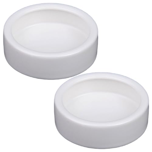 Csafyrt 2pcs Reptilienfuttergericht 2.8x0.8 Runde Anti-Eskapseln Keramik Reptilien Fütterungsschale Waschbar wiederverwendbares Gecko-Tank-Accessoires von Csafyrt
