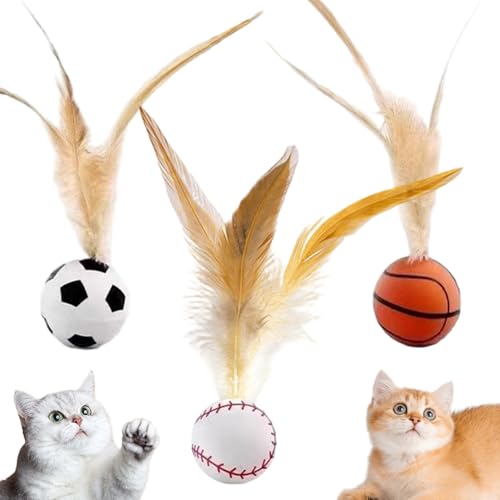 Csafyrt 3PCS -Katzenspielzeug mit Federn, elastischer Spaß Gummi -Hüpfbällchen, interaktiver Katzenball, Haustierspielzeug für Innenräume, Outdoor Csafyrt 3PCS -Katzenspielzeug mit Federn, elastischer Spaß Gummi -Hüpfbällchen, interaktiver Katzenball, Haustierspielzeug für Innenräume, Outdoor von Csafyrt