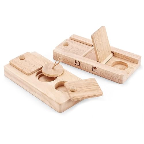 Csafyrt 6-in-1-hölzerne interaktive Anreicherungspflichten für kleine Haustiere: Futtersuche, Puzzle und Behandlungsspender für Hamsters Meerschweinchen Kaninchen Chinchillas & Rennlänen von Csafyrt