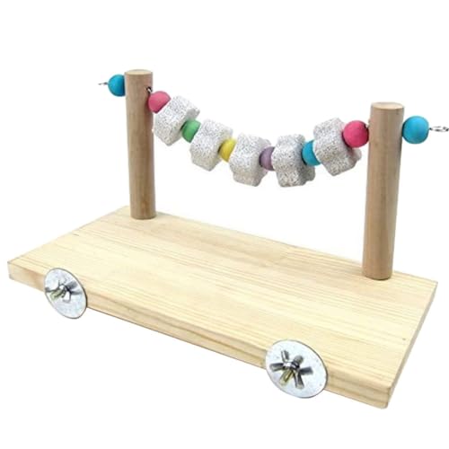 Csafyrt Haustierholzleder Chinchilla Hamster Papagei Holz mit Zähnen Mahlen Steine ​​kleines Tierkauen Spielzeug von Csafyrt