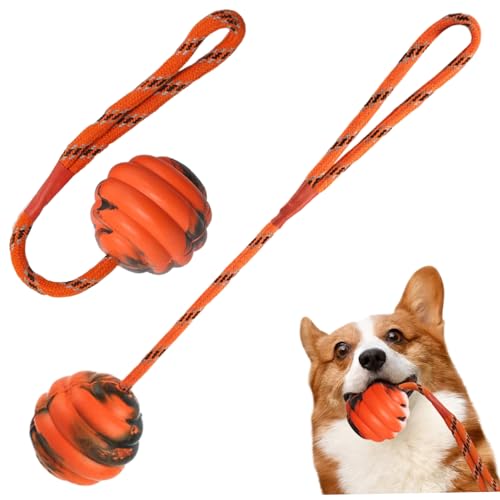 Csafyrt Hundeball auf Seil 2pcs Gummibugel auf Seilhundspielzeug Interaktiver Hundetraining Ball 12x2.4 Tragbare Zahnen Hundespielzeug von Csafyrt