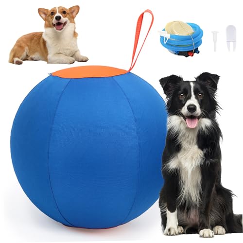 Csafyrt Hundehüterkugel 18inch PVC Hundeball Reißverschlusshüterkugel mit Griffgurt & Polyesterabdeckung Kratzerresistent interaktiver Hundeball Csafyrt Hundehüterkugel 18inch PVC Hundeball Reißverschlusshüterkugel mit Griffgurt & Polyesterabdeckung Kratzerresistent interaktiver Hundeball von Csafyrt