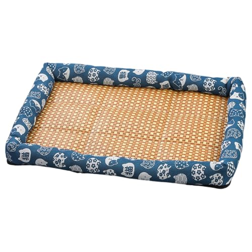 Csafyrt Katzenkühlmatte 16x12 Zoll waschbares natürliches Rattan -Kühlbett Katze Bett Sommer Haustier gewebt atmungsaktiv mit Kissen von Csafyrt