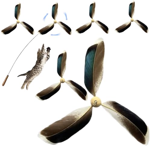 Csafyrt Katzenspielzeug -Nachfüllungen, 6pcs 6,3 Zoll Propeller Katzenspielzeugersatz, interaktiver Stab -Nachfüll für Katzen, Kätzchen von Csafyrt