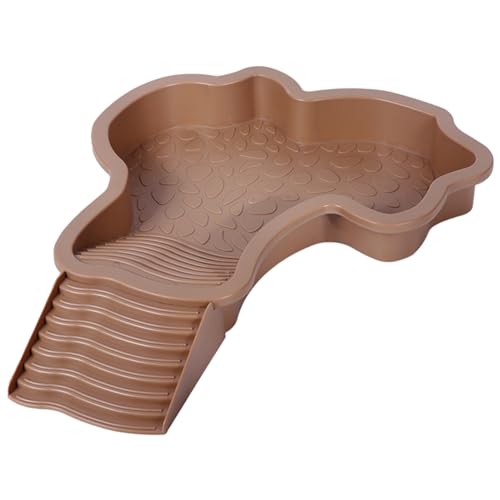 Csafyrt Reptilienwasserschale große Simulation Schildkröte Wasserschale Dekorative Plastik Reptilien Badepool mit Leiter für Eidechse Gecko Turtle von Csafyrt