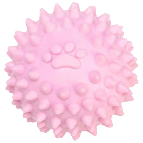 Csafyrt Spiky Hundeball, 2,4 Zoll quietschende Bälle für Hunde, interaktive Hundespielzeugbälle, unzerstörbare Gummi -Kauspielsachen für das Zahnen Training von Csafyrt