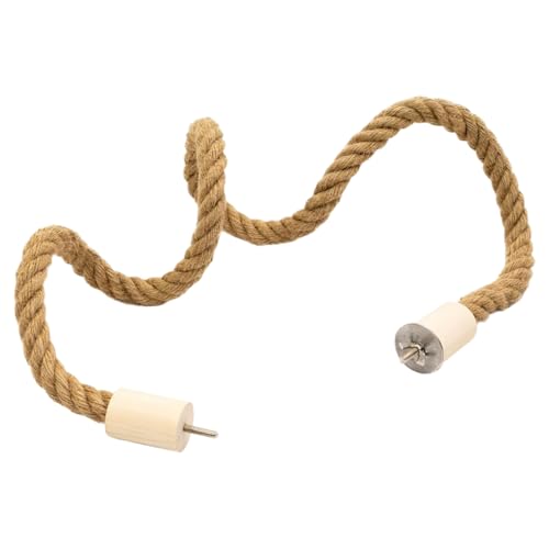 Csafyrt Vogelseil Barch 41, 3 Zoll Biegbares natürliches Jute Vogelseil mit Kiefernholz und Edelstahlhalterung von Csafyrt
