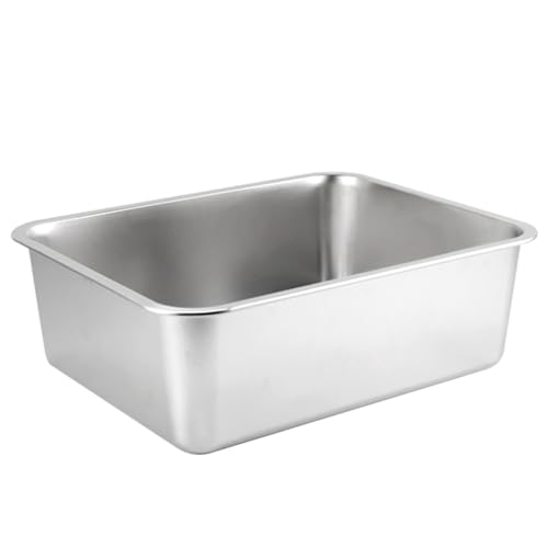 Edelstahl -Katzentoilette 15.8x11.8x5,9in Hochseiten extra große Katzenratstreubox rostfeste Kratzfeste Metall für Katzen Kaninchen ohne Griff von Csafyrt