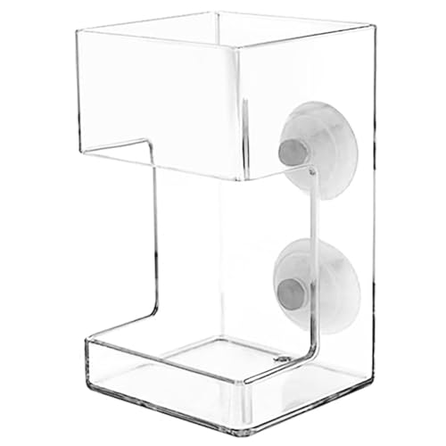 Fischröhrchen 2x4 Zoll rechteckig klare Fischfutterfuttermittel mit Absaugen für Haushaltsaquarium Fischtank von Csafyrt
