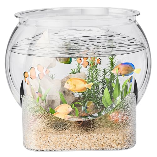 Fischschale klare unzerbrechliche Plastikfischschale mit Stabiler Basis, einfache Wartung kleines Desktop -Aquarium für Betta Turtle von Csafyrt