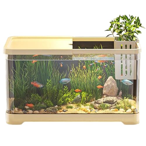 Fischtank Aquarium Starter Kit 12 x 7 7 x Fischaquarium mit Korbpumpenfilter 4K HD Ansicht klar wie Panzer schwarz von Csafyrt