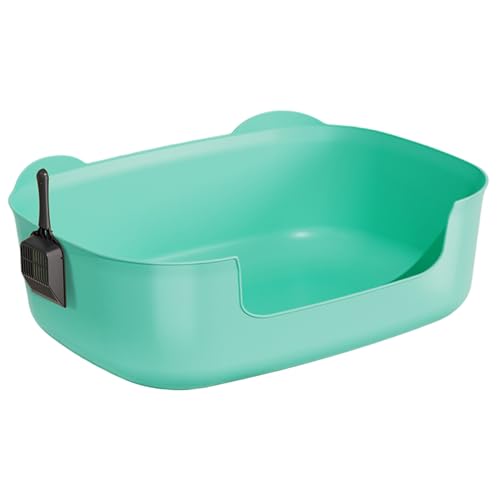 Hochseitige Katzentoilette 16x11x6 spritzsicherer Kunststoff niedriger Eingangsratschachtel mit Schaufel Süßes Ohrform Katzen Toilette von Csafyrt