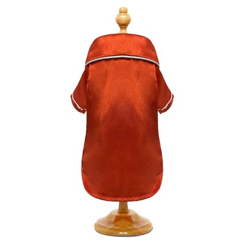 Hunde Seide Pyjamas Stylish weich bequemer Polyester Zweibeinige kleine Hundekleidung mit kurzem Ärmel für Frühling und Sommer von Csafyrt
