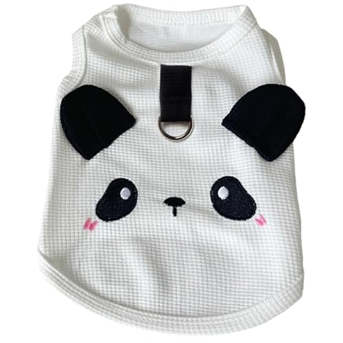 Hunde Sommerkleidung weich atmungsablöser ärmellose Hundehemden Panda Muster Haustierkleidung mit D -Schnalle für kleine mittelgroße Haustiere von Csafyrt
