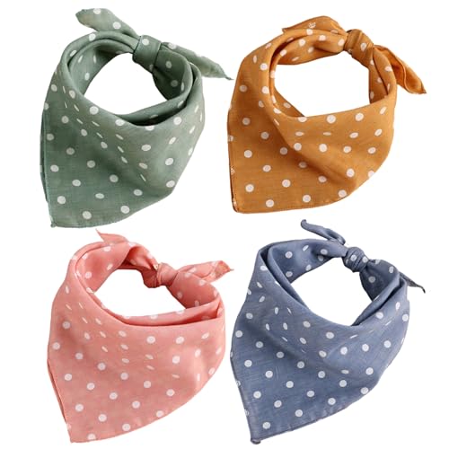 Hundebandana 4pcs 4 Farbe 18x18 Zoll Gepunktete Baumwollwäschelbandana für Hund und Katze für Foto, Mahlzeit, Dressing von Csafyrt